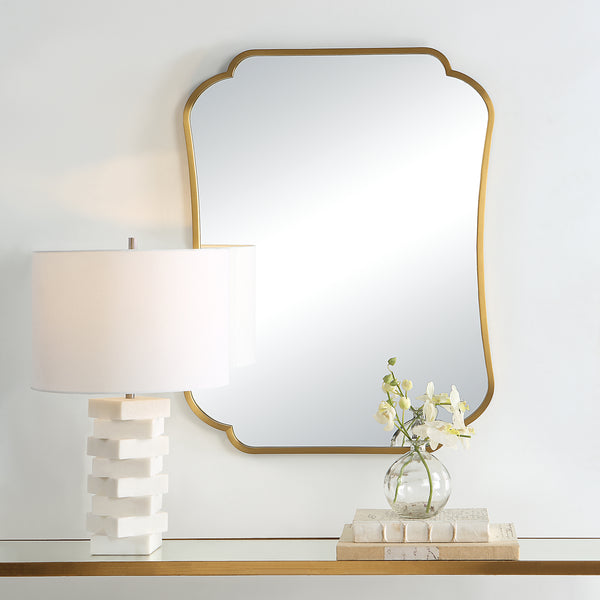 Uttermost Athena Brushed Brass Mirror 09904 STAINLESS STEEL,MIRROR,MDF