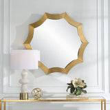 Uttermost Flare Brushed Brass Round Mirror 09906 STAINLESS STEEL,MIRROR,MDF