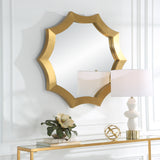 Uttermost Flare Brushed Brass Round Mirror 09906 STAINLESS STEEL,MIRROR,MDF