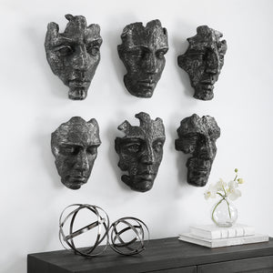 Uttermost Self-Portrait Metallic Wall Decor, Set/6 04350 POLYRESIN