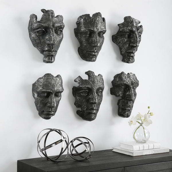 Uttermost Self-Portrait Metallic Wall Decor, Set/6 04350 POLYRESIN