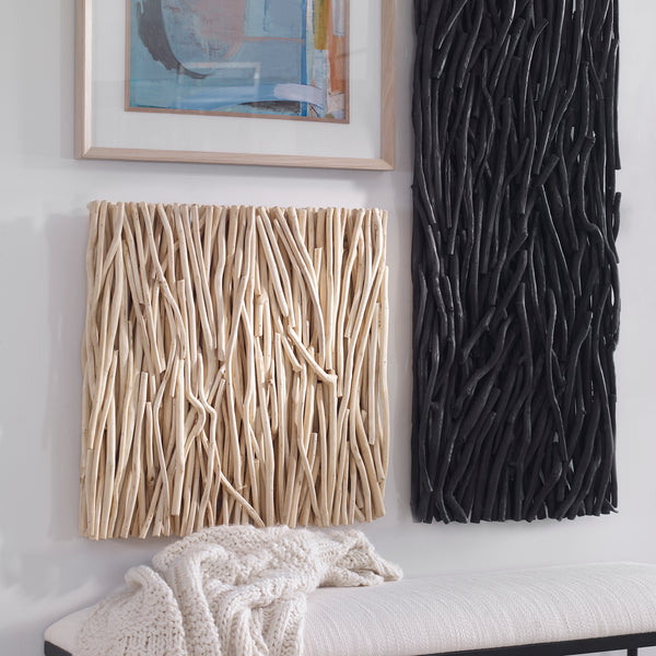 Uttermost Gathered Teak Square Bleached Wood Wall Decor 04352 TEAK BRANCH