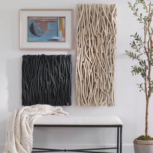 Uttermost Gathered Teak Square Black Wood Wall Decor 04353 TEAK BRANCH