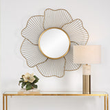 Uttermost Blossom Gold Floral Mirror 09912 STEEL, MIRROR,MDF