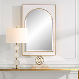 Uttermost Crisanta Gloss White Arch Mirror 09916 MIRROR,IRON,MDF