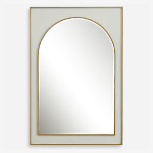 Uttermost Crisanta Gloss White Arch Mirror 09916 MIRROR,IRON,MDF