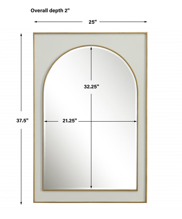 Uttermost Crisanta Gloss White Arch Mirror 09916 MIRROR,IRON,MDF