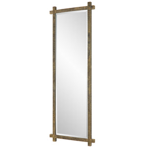 Uttermost Abanu Ribbed Gold Dressing Mirror 09917 RESIN,MDF,IRON,MIRROR