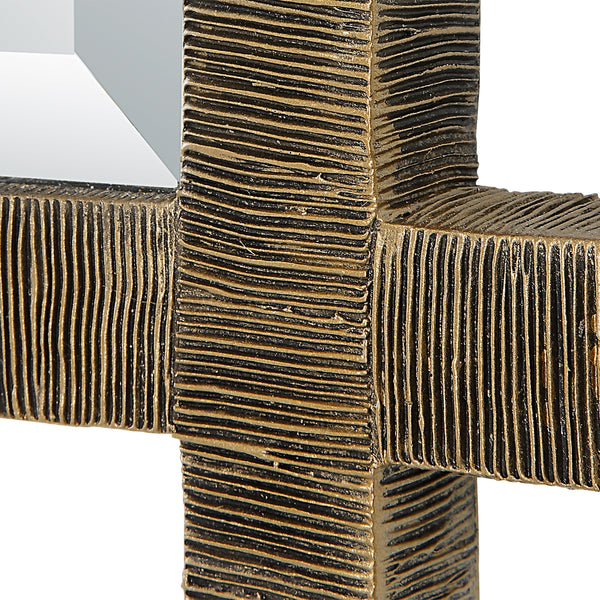 Uttermost Abanu Ribbed Gold Dressing Mirror 09917 RESIN,MDF,IRON,MIRROR