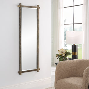 Uttermost Abanu Ribbed Gold Dressing Mirror 09917 RESIN,MDF,IRON,MIRROR