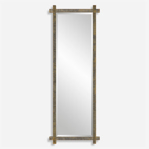Uttermost Abanu Ribbed Gold Dressing Mirror 09917 RESIN,MDF,IRON,MIRROR