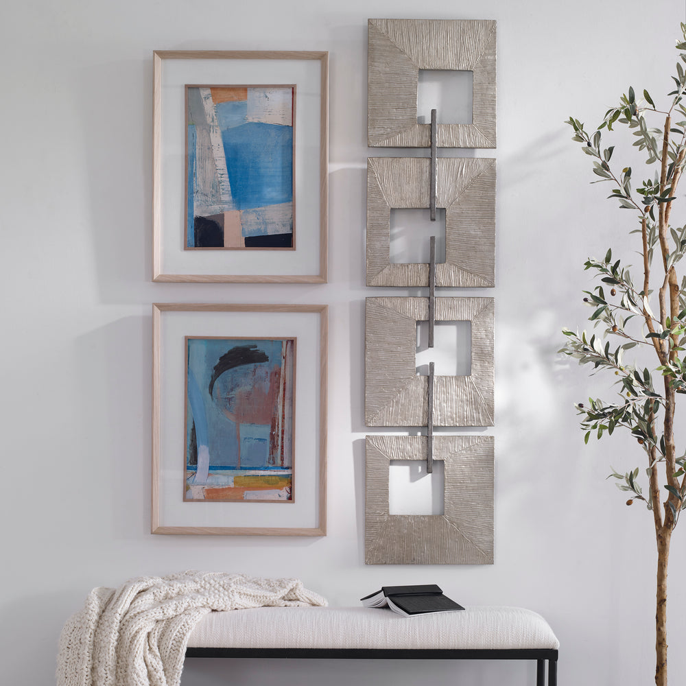 Uttermost Linked Champagne Metal Wall Decor 04354 IRON SHEET AND TUBE