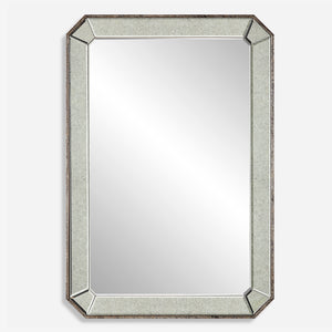 Uttermost Cortona Antiqued Vanity Mirror 09927 WOOD, MIRROR,PAPER,METAL