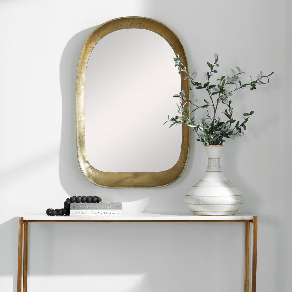 Uttermost Bradano Brass Arch Mirror  07086 Cast Aluminum, Glass, MDF