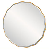 Uttermost Aneta Large Gold Round Mirror 09943 MDF,MIRROR
