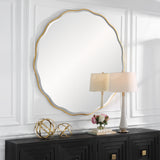 Uttermost Aneta Large Gold Round Mirror 09943 MDF,MIRROR