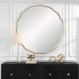 Uttermost Aneta Large Gold Round Mirror 09943 MDF,MIRROR