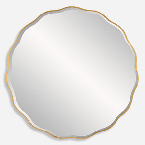 Uttermost Aneta Large Gold Round Mirror 09943 MDF,MIRROR