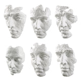 Uttermost Self-Portrait White Mask Wall Decor, Set/6 04358 POLYRESIN