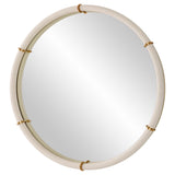 Uttermost Cyprus White Round Mirror 09950 STEEL,MIRROR, MDF,PU,ALUMINUM