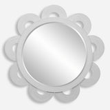 Uttermost Clematis White Rattan Round Mirror 08177 MANGO WOOD, PLYWOOD, RATTAN CORE