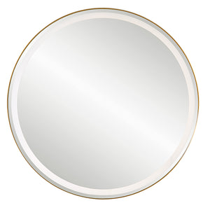 Uttermost Crofton Lighted Brass Round Mirror 09947 STAINLESS STEEL, METAL, MIRROR