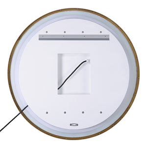 Uttermost Crofton Lighted Brass Round Mirror 09947 STAINLESS STEEL, METAL, MIRROR