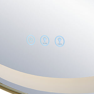 Uttermost Crofton Lighted Brass Round Mirror 09947 STAINLESS STEEL, METAL, MIRROR