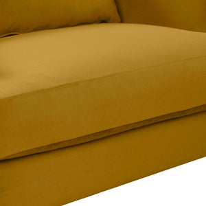 Lh Imports Missy Club Chair - Luxurious Dijon Velvet With Scoop Arm, Plush Cushioning & Elegant Pecan Legs Yellow,Brown Fabric, 85% Cotton,15% Polyester,Foam,Feather,Polyester Fibre,Dacron,Rubberwood Mis-01-dv