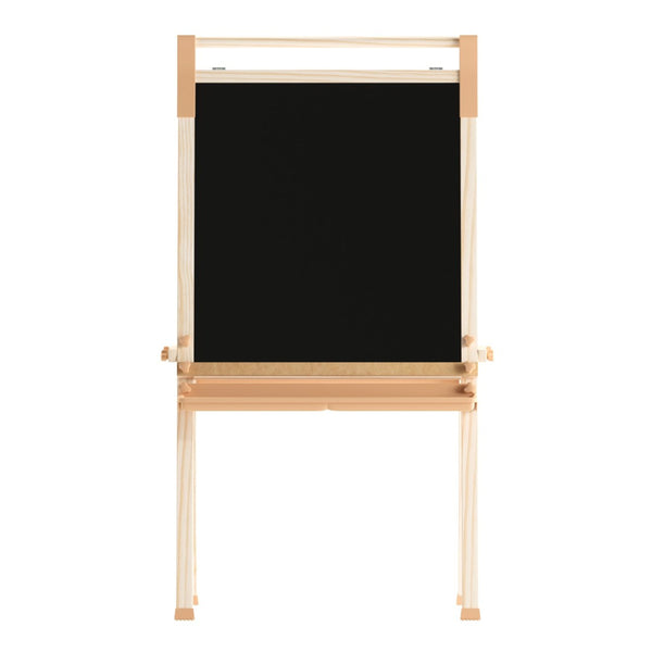 English Elm Bright Beginnings Freestanding Art Easel with Chalkboard, Dry-Erase Board & Paper Roller for Classrooms MK-ART-9000-GG