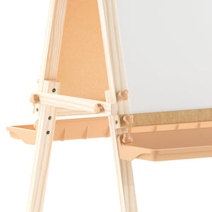 English Elm Bright Beginnings Freestanding Art Easel with Chalkboard, Dry-Erase Board & Paper Roller for Classrooms MK-ART-9000-GG