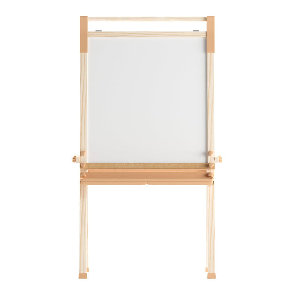 English Elm Bright Beginnings Freestanding Art Easel with Chalkboard, Dry-Erase Board & Paper Roller for Classrooms MK-ART-9000-GG