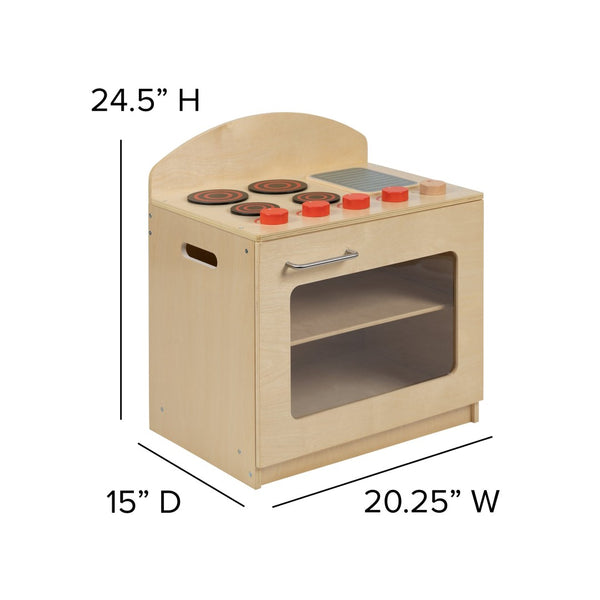 English Elm Hercules Children's Wooden Kitchen Stove - Safe, Durable Playset for Imaginative Role Play & Learning MK-DP001-GG