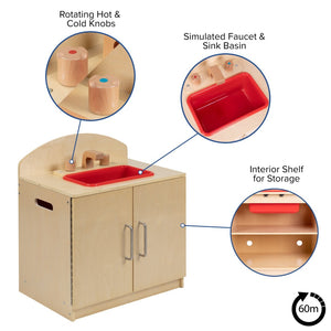 English Elm Hercules Children's Wooden Kitchen Sink - Durable, Safe Playset for Imaginative Role Play & Fun! MK-DP002-GG