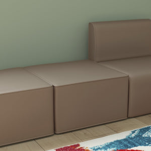 English Elm Bright Beginnings 1-Seater Modular Soft Seating Chair/Ottoman for Classrooms - Durable, Easy-Clean MK-KE15679-GG