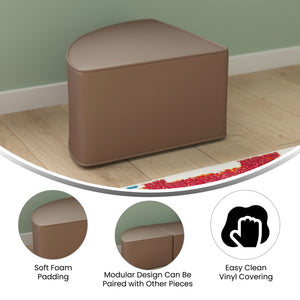 English Elm Bright Modular Classroom Soft Seating Chair - Backless Corner Design, Neutral Vinyl, Easy Clean! MK-KE15686-GG