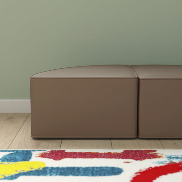 English Elm Bright Modular Classroom Soft Seating Chair - Backless Corner Design, Neutral Vinyl, Easy Clean! MK-KE15686-GG