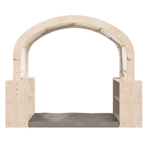 English Elm Bright Cozy Corner Reading Nook – Commercial Grade Wooden Canopy with Storage Shelves for Kids’ Spaces MK-KE18007-GG