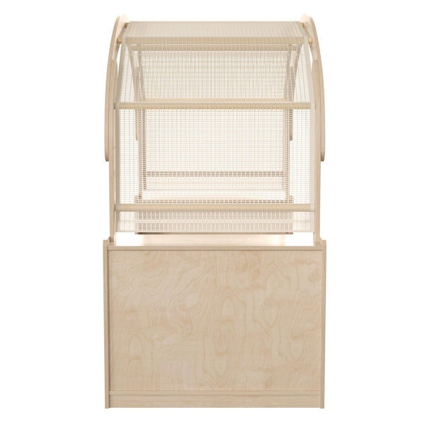 English Elm Bright Cozy Corner Reading Nook – Commercial Grade Wooden Canopy with Storage Shelves for Kids’ Spaces MK-KE18007-GG