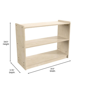 English Elm Bright Beginnings 2-Shelf Wooden Classroom Storage Unit, Safe & Durable Design for Kids' Spaces MK-KE23919-GG