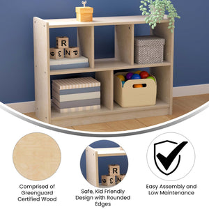 English Elm Bright Beginnings 5-Section Modular Wooden Storage Unit for Classrooms - Safe, Stylish & Durable Design MK-KE23940-GG