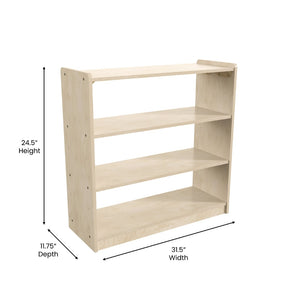 English Elm Bright Beginnings 3-Shelf Wooden Storage Unit - Safe, Durable Design for Organized Classrooms & Playrooms MK-KE23971-GG