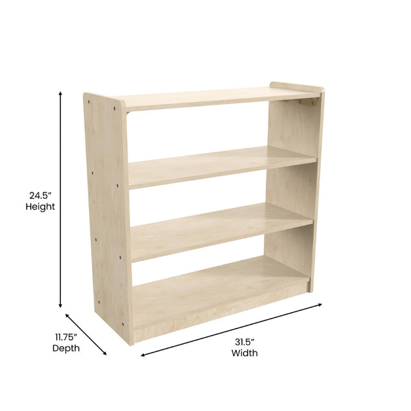 English Elm Bright Beginnings 3-Shelf Wooden Storage Unit - Safe, Durable Design for Organized Classrooms & Playrooms MK-KE23971-GG
