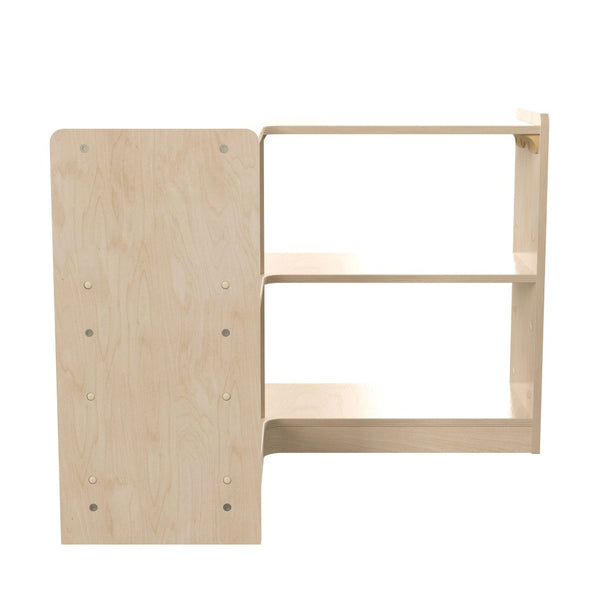 English Elm Bright Beginnings 2-Tier Wooden Corner Storage Unit – Durable, Kid-Friendly Design for Classrooms MK-KE24046-GG