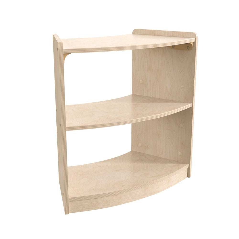 English Elm Bright Beginnings Commercial-Grade Bow Front 2-Tier Corner Storage Unit for Kids' Classroom Needs MK-KE24060-GG