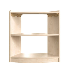 English Elm Bright Beginnings Commercial-Grade Bow Front 2-Tier Corner Storage Unit for Kids' Classroom Needs MK-KE24060-GG