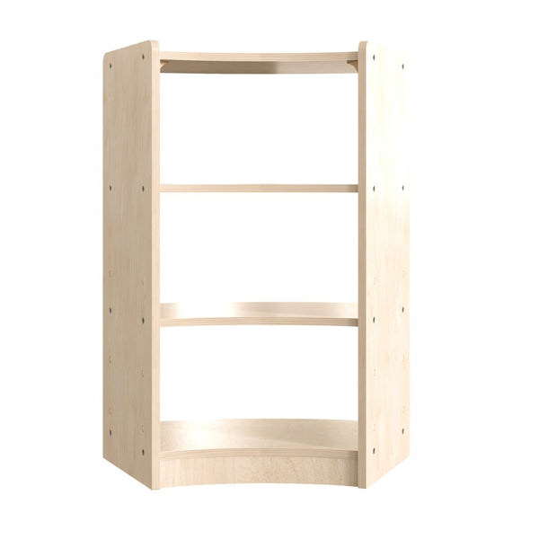 English Elm Bright Beginnings 3-Tier Wooden Classroom Storage Unit - Safe, Durable, Corner-Friendly Design! MK-KE24077-GG