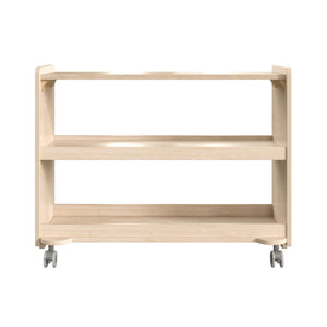 English Elm Bright Beginnings Mobile Classroom Storage Cart - 3-Shelf Wooden Unit with Locking Wheels & Safety Features MK-KE24107-GG