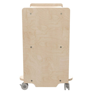 English Elm Bright Beginnings Mobile Classroom Storage Cart - 3-Shelf Wooden Unit with Locking Wheels & Safety Features MK-KE24107-GG