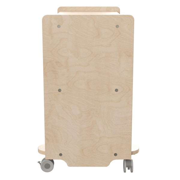 English Elm Bright Beginnings Mobile Classroom Storage Cart - 3-Shelf Wooden Unit with Locking Wheels & Safety Features MK-KE24107-GG